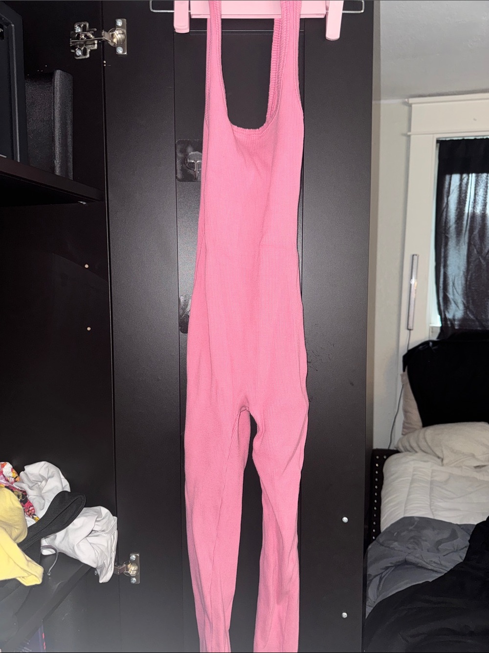 Kids Pink One-Piece Ribbed Jumpsuit